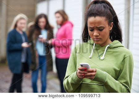 Teenage Girl Being Bullied By Text Message