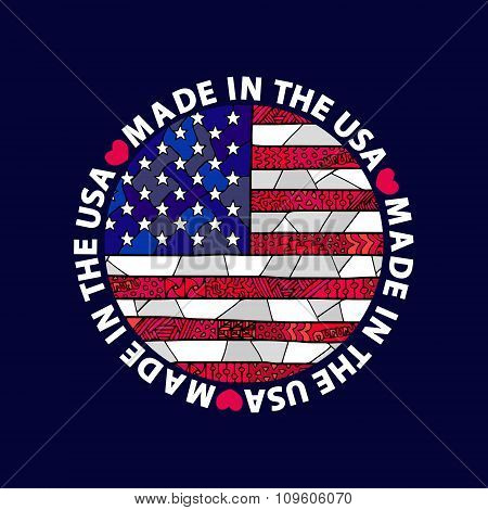 United States Flag Zentangle Made In The Usa 2