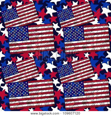 United States Flag Zentangle Pattern 7