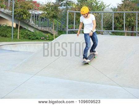 skateboarding at skatepark