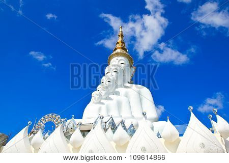 White Buddha Statue At Phasornkaew Temple, Khao Kho Phetchabun, Thailand.
