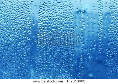 Water Drops On Glass