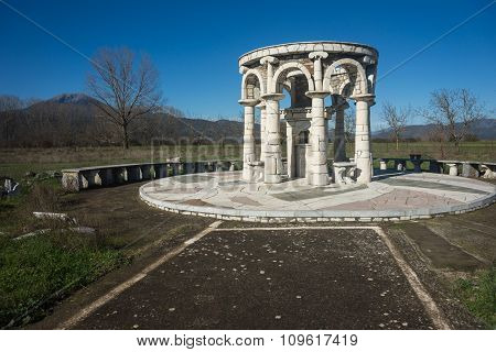 Temple At Ancient Mantineia, Arcadia, Peloponnese, Greece