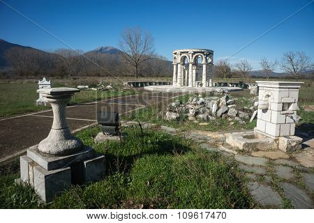Temple At Ancient Mantineia, Arcadia, Peloponnese, Greece