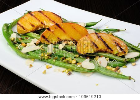 Salad Of Green Beans With Peaches