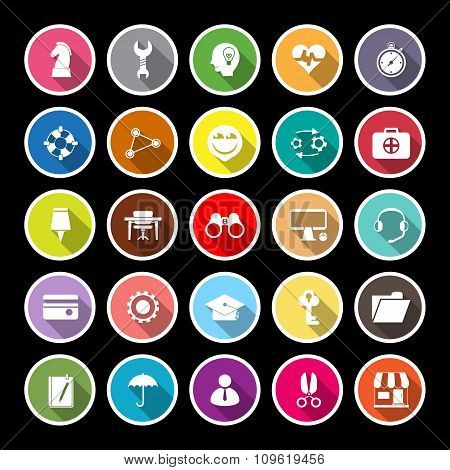 Human Resource Flat Icons With Long Shadow