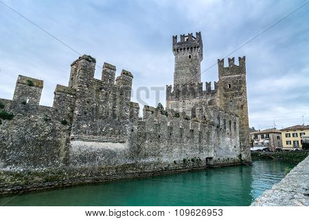 Sirmione Castle On Lake Garda, Italy