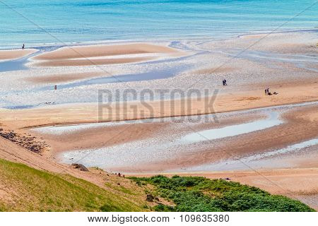 Sandy Beach, Sea, People,