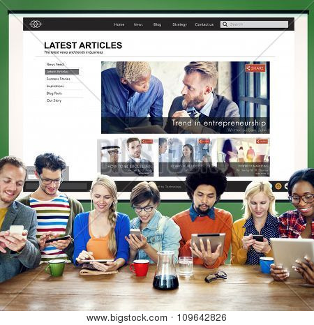 Lastest Article Webpage Advertising Announcement Concept
