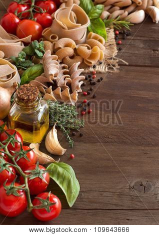 Whole Wheat Pasta, Vegetables,  Herbs And Olive Oil
