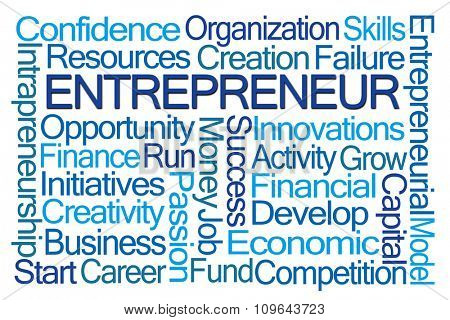Entrepreneur Word Cloud on White Background