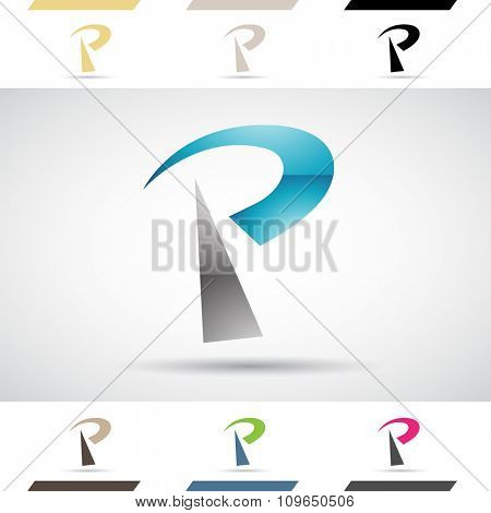 Design Concept of Colorful Stock Icons and Shapes of Letter P, Vector Illustration 
