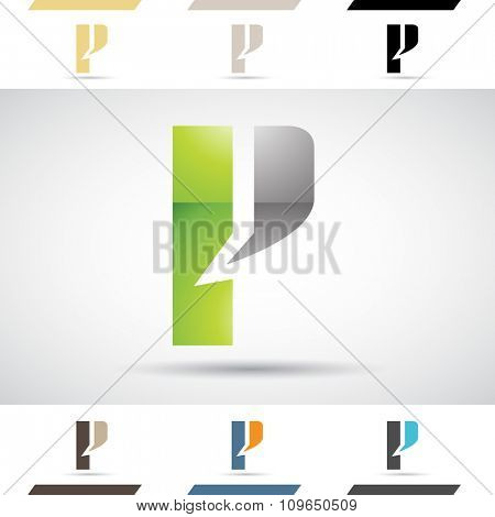 Design Concept of Colorful Stock Icons and Shapes of Letter P, Vector Illustration 