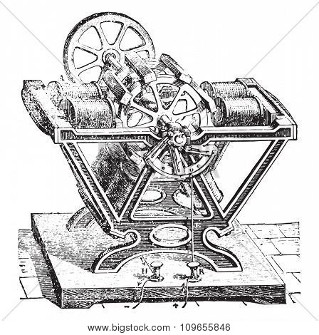 Engine Froment, vintage engraved illustration. Industrial encyclopedia E.-O. Lami - 1875. 