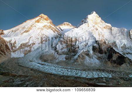 Nightly View Of Mount Everest, Lhotse And Nuptse