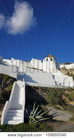 Traditional Greece Village Vlichada On Santorini
