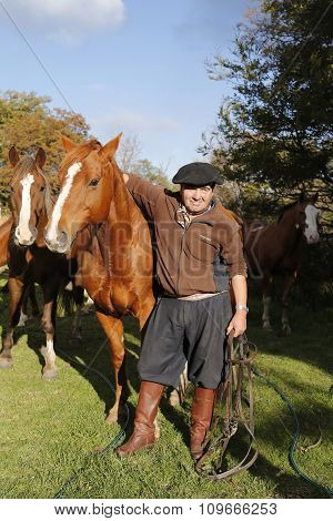 Gaucho in Torres del Paine National Park, Patagonia, Chile