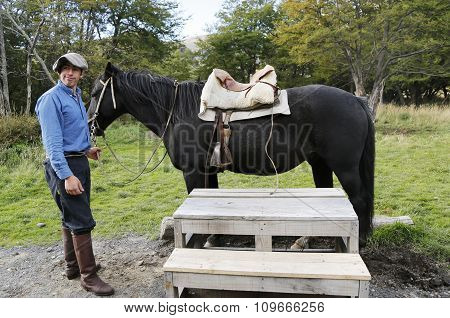 Gaucho in Torres del Paine National Park, Patagonia, Chile