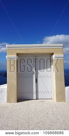 View Of Volcan Caldera In Athinios On Santorini