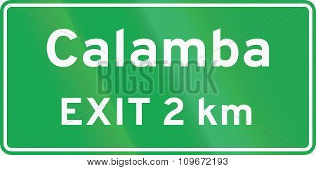Road Sign In The Philippines - Advance Exit Sign (with Distance)