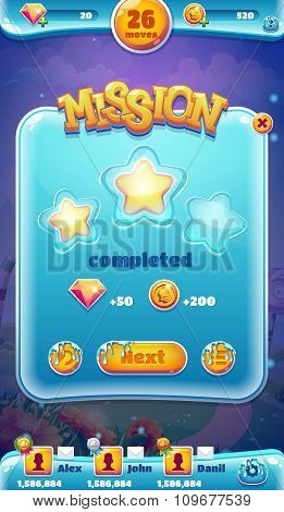 Sweet world mobile GUI mission completed