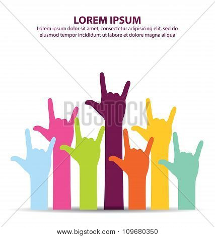 Creative Colorful I Love You Sign Hand