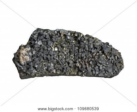 Arsenopyrite Ore On White Background, Isolated