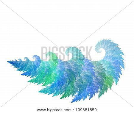 Abstract Fractal Object With Waves Or Tree Texture, Isolated On White Background