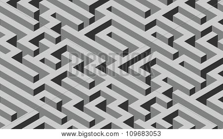 The maze, grey labyrinth - endless