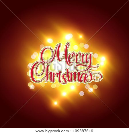 Holidays card design with inscription - Merry Christmas