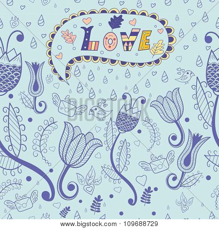 Vector Floral Seamless Pattern. Love.