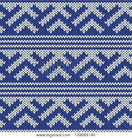 Knitted Seamless Pattern In Retro Style