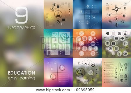education infographic with unfocused background