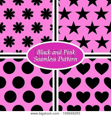 seamless pattern black and pink