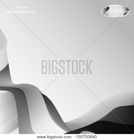 Monochrome Background With Waves Abstract