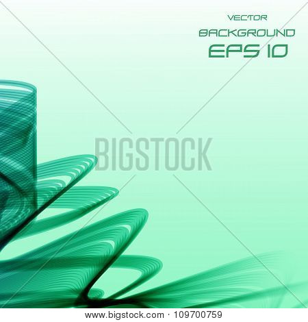Abstract Illustration Green Waves,
