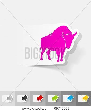 realistic design element. aurochs
