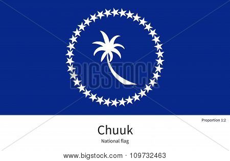 National flag of Chuuk with correct proportions, element, colors