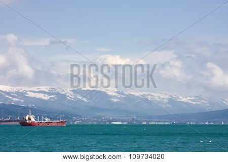 Russia, The Tanker At Anchor