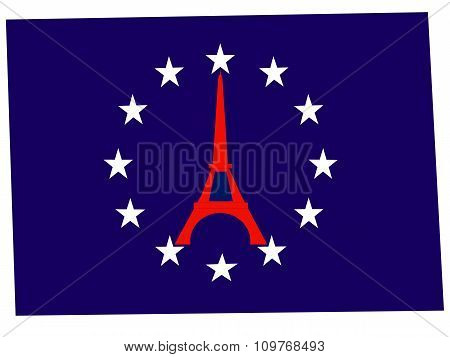 Symbols of EU and Paris