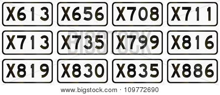 Collection Of Chinese Route Shields For County Roads