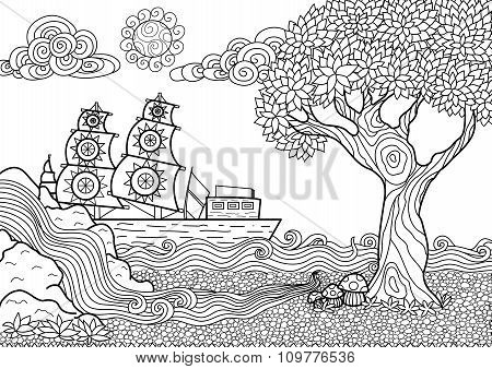 Landscape Coloring Book
