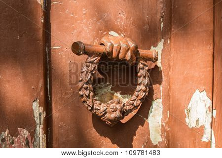 Lion door knocker