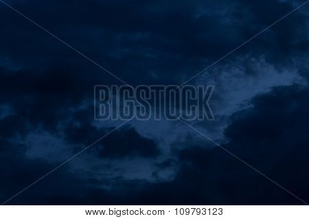 Black Cloud In Dark Night Sky Background