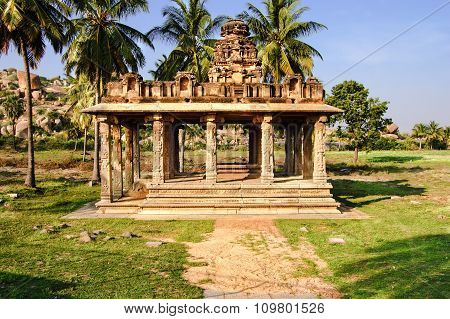 Gejjala Mandapa - ancient ruins in Hampi Karnataka India.
