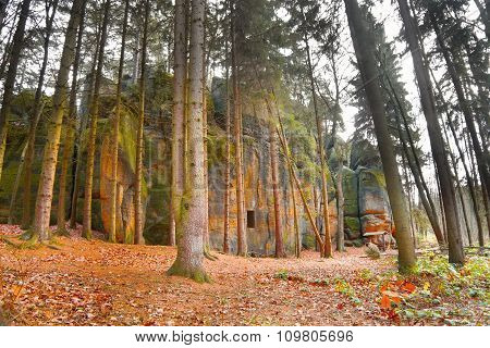 Mysterious Rock Formation In 'hell' Valley In Autumn