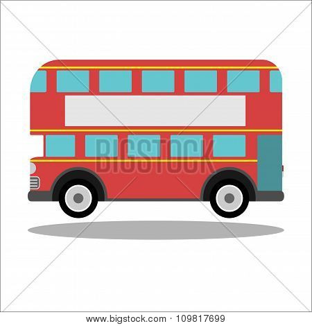 Retro city bus on a white background