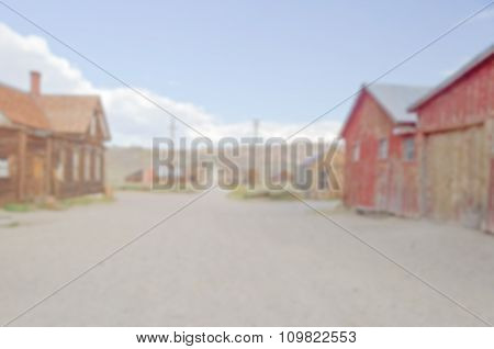 Defocused Background With Main Street In Old Wild West Town