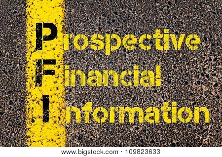 Accounting Business Acronym Pfi Prospective Financial Information