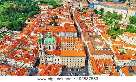 Area Lesser Town Of Prague(mala Strana), Near The Church Saint Vitus, Ventseslaus And Adalbert. Czec